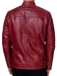 Tazzio Lederjacke 19709 Herren Biker-Look Dunkelrot/Rot