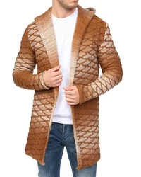 Denim House Kapuzenstrickjacke Braun/Gelb/Orange