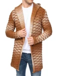 Denim House Kapuzenstrickjacke Braun/Gelb/Orange