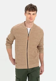 Strickjacke aus zertifiziertem Organic Cotton Stehkragen