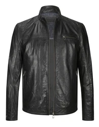 Milestone Lederjacke MSMarco Schwarz/Dunkelgrau/Grau