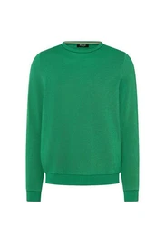 MAERZ Muenchen Wollpullover Rundhals 1/1 Arm Dunkelgrün/Grün/Neonfarben
