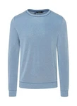 MAERZ Muenchen Wollpullover Rundhals 1/1 Arm Blau/Hellblau/Grau