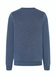 MAERZ Muenchen Wollpullover Rundhals 1/1 Arm Dunkelblau/Grau/Blau