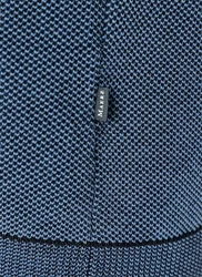 MAERZ Muenchen Wollpullover Rundhals 1/1 Arm Dunkelblau/Grau/Blau