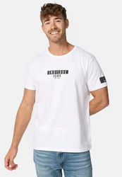 Indicode T-Shirt GOTSVegas Weiß/Hellblau/Dunkelblau/Braun/Creme