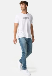Indicode T-Shirt GOTSVegas Weiß/Hellblau/Dunkelblau/Braun/Creme