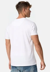 Indicode T-Shirt GOTSVegas Weiß/Hellblau/Dunkelblau/Braun/Creme