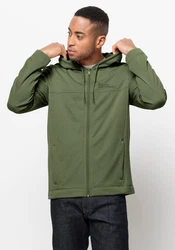Jack Wolfskin Fleecejacke WALDSEE HOODED JKT Dunkelgrün/Grün