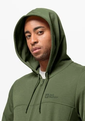 Jack Wolfskin Fleecejacke WALDSEE HOODED JKT Dunkelgrün/Grün
