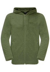 Jack Wolfskin Fleecejacke WALDSEE HOODED JKT Dunkelgrün/Grün