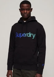 Superdry Sweatshirt CORE LOGO LOOSE HOOD trkis/royalblau/schwarz