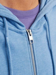 Jack & Jones Sweatjacke JJFOREST SWEAT ZIP HOOD Blau/Hellblau