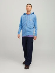 Jack & Jones Sweatjacke JJFOREST SWEAT ZIP HOOD Blau/Hellblau