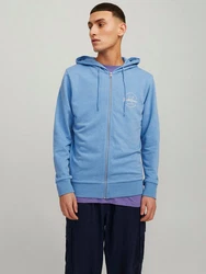 Jack & Jones Sweatjacke JJFOREST SWEAT ZIP HOOD Blau/Hellblau