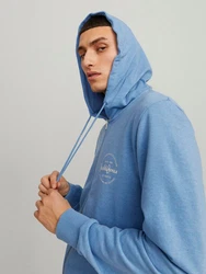 Jack & Jones Sweatjacke JJFOREST SWEAT ZIP HOOD Blau/Hellblau