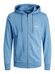 Jack & Jones Sweatjacke JJFOREST SWEAT ZIP HOOD Blau/Hellblau