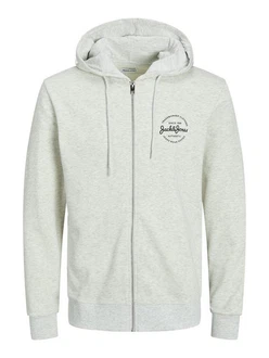 Jack & Jones Sweatjacke JJFOREST SWEAT ZIP HOOD Grau/Hellgrau/Khaki