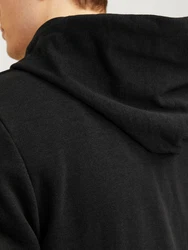 Jack & Jones Sweatjacke JJFOREST SWEAT ZIP HOOD Schwarz/Dunkelgrau/Grau