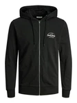 Jack & Jones Sweatjacke JJFOREST SWEAT ZIP HOOD Schwarz/Dunkelgrau/Grau