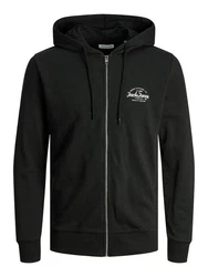 Jack & Jones Sweatjacke JJFOREST SWEAT ZIP HOOD Schwarz/Dunkelgrau/Grau