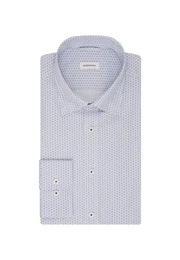 Businesshemd Slim Slim Langarm Covered-Button-Down-Kragen Druck