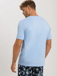 Hanro T-Shirt Living Shirts Blau/Hellblau