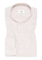 Eterna Leinenhemd Langarm Slim Fit Businesshemd Rosa/Beige/Lila