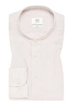 Eterna Leinenhemd Langarm Slim Fit Businesshemd Rosa/Beige/Lila