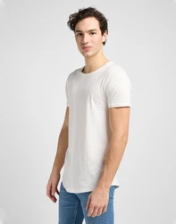 Lee T-Shirt Shaped Tee Weiß/Khaki/Creme/Grau