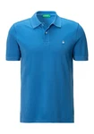 United Colors of Benetton Poloshirt mit Logo in Brusthöhe Hellblau/Blau