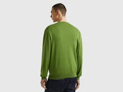 United Colors of Benetton Rundhalspullover mit Markenlabel Neonfarben/Grün/Dunkelgrün