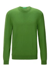 United Colors of Benetton Rundhalspullover mit Markenlabel Neonfarben/Grün/Dunkelgrün