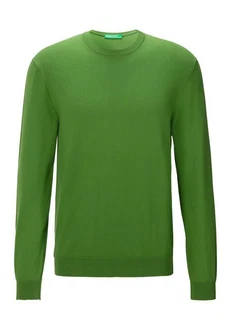 United Colors of Benetton Rundhalspullover mit Markenlabel Neonfarben/Grün/Dunkelgrün United Colors of Benetton Rundhalspullover mit Markenlabel Neonfarben/Grün/Dunkelgrün