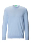 United Colors of Benetton Rundhalspullover mit Markenlabel Hellblau/Blau