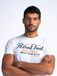 Petrol Industries T-Shirt SS Classic Print Creme/Blau/Hellblau/Weiß/Braun/Orange/Grau