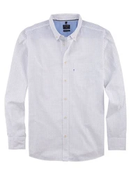 OLYMP Langarmhemd Casual Weiß/Creme/Grau/Hellblau