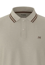SELECTED HOMME Poloshirt 'SLHDante' Khaki/Beige/Braun