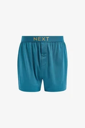 Next Loose-Fit Boxershorts aus Baumwolle (4-St) Mischfarben/Türkis/Grün/Dunkelgrün