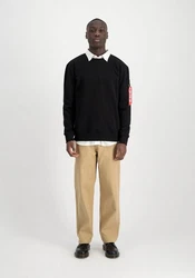 Alpha Industries Sweater USN Blood Chit Schwarz/Dunkelblau/Braun/Creme