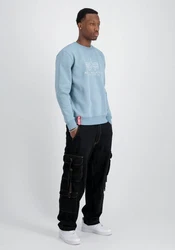 Alpha Industries Sweater Basic Sweater Embroidery Hellblau/Blau/Grau