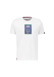 Alpha Industries T-Shirt Rainbow Reflective Label T Creme/Weiß