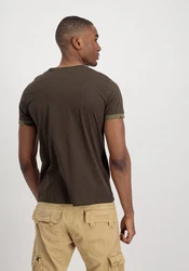 Alpha Industries T-Shirt Roll-Up Sleeve T-Shirt Khaki/Dunkelgrün/Dunkelbraun