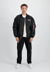 Alpha Industries Bomberjacke MA-1 NASA Skylab Schwarz/Dunkelblau/Beige/Hellblau