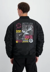 Alpha Industries Bomberjacke MA-1 NASA Skylab Schwarz/Dunkelblau/Beige/Hellblau