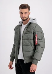 Alpha Industries Bomberjacke MA-1 ZH Puffer FD Dunkelgrün/Hellgrau/Grau/Grün/Khaki