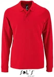 SOLS Langarm-Poloshirt Herren Long-Sleeve Piqu Polo Shirt Perfect Rot/Dunkelrot SOLS Langarm-Poloshirt Herren Long-Sleeve Piqu Polo Shirt Perfect Rot/Dunkelrot