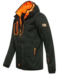 Geographical Norway Fleecejacke Herren  Orange/Dunkelgrau/Dunkelgrün