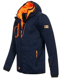 Geographical Norway Fleecejacke Herren  Dunkelblau/Orange/Hellblau