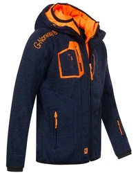 Geographical Norway Fleecejacke Herren  Dunkelblau/Orange/Hellblau